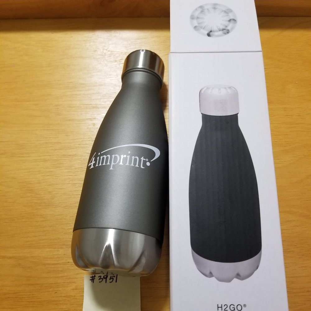 ✅3951 NIB Force H2Go 12oz Grey Stainless Stl Bottle